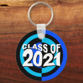 Klasse van 2021 Sleutelhanger blauw zwart (Voorkant)