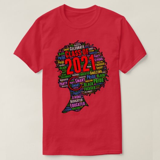 Klasse van 2021 Woorden in Afrika T-shirt (Design voorkant)