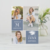 Klasse van 2022 3 Foto's VIRTUELE Graduation Party Kaart (Staand voorkant)