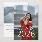 Klasse van 2022 Aangepaste tekst Foto modern Afstu Aankondiging (Voorkant / Achterkant)