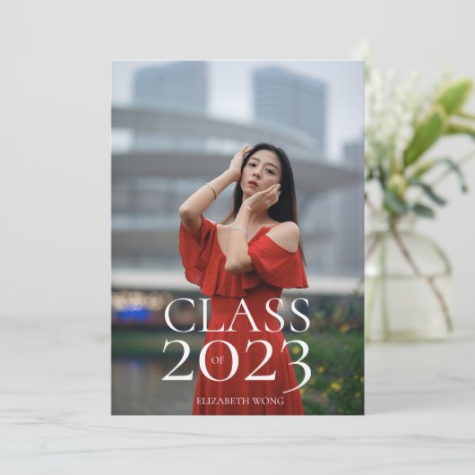 Klasse van 2022 Aangepaste tekst Foto modern Afstu Aankondiging (Staand voorkant)