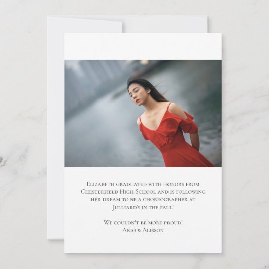 Klasse van 2022 Aangepaste tekst Foto modern Afstu Aankondiging (Achterkant)