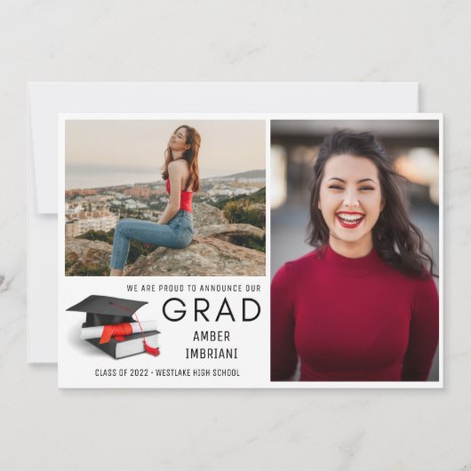 Klasse van 2022 Aankondiging van drie foto-Afstude (Voorkant)