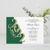 Klasse van 2022 Afstudeerder Gold en groen Kaart (Staand voorkant)