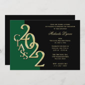 Klasse van 2022 Afstudeerder Gold en groen Kaart (Voorkant / Achterkant)