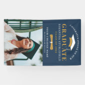 Klasse van 2022 Afstudeerder Photo Gold Black Afst Spandoek (Horizontaal)