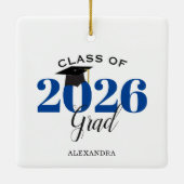 Klasse van 2022 Afstuderen Modern Dark Blue Keramisch Ornament (Achterkant)