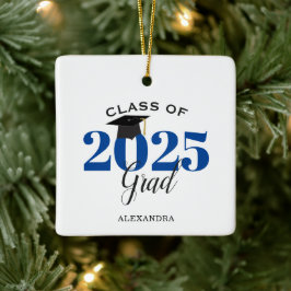 Klasse van 2022 Afstuderen Modern Dark Blue Keramisch Ornament