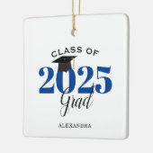 Klasse van 2022 Afstuderen Modern Dark Blue Keramisch Ornament (Links)