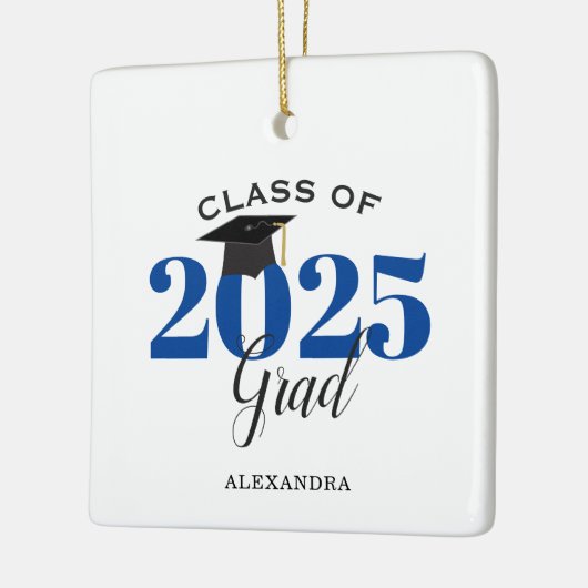 Klasse van 2022 Afstuderen Modern Dark Blue Keramisch Ornament (Links)