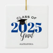 Klasse van 2022 Afstuderen Modern Dark Blue Keramisch Ornament (Achterkant)