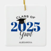 Klasse van 2022 Afstuderen Modern Dark Blue Keramisch Ornament (Voorkant)