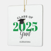 Klasse van 2022 Afstuderen Modern Green and Black Keramisch Ornament (Links)