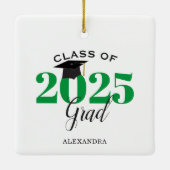Klasse van 2022 Afstuderen Modern Green and Black Keramisch Ornament (Achterkant)
