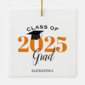 Klasse van 2022 Afstuderen modern Sinaasappel en z Keramisch Ornament (Achterkant)