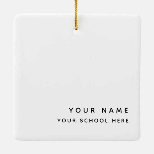 Klasse van 2022 Afstuderen Moderne Kerstmis Keramisch Ornament (Achterkant)