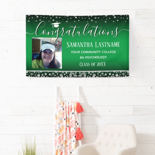 Klasse van 2022 Afstuderen Silver Confetti One Pho Spandoek (Insitu)