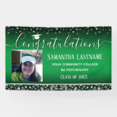 Klasse van 2022 Afstuderen Silver Confetti One Pho Spandoek (Horizontaal)