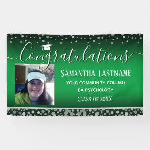 Klasse van 2022 Afstuderen Silver Confetti One Pho Spandoek