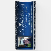 Klasse van 2022 Afstuderen Silver Confetti One Pho Spandoek (Verticaal)