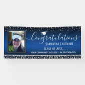 Klasse van 2022 Afstuderen Silver Confetti One Pho Spandoek (Horizontaal)