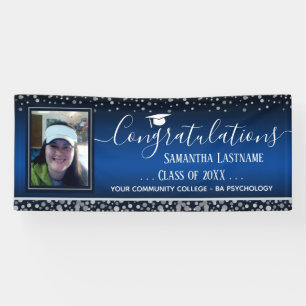 Klasse van 2022 Afstuderen Silver Confetti One Pho Spandoek