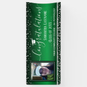 Klasse van 2022 Afstuderen Silver Confetti One Pho Spandoek (Verticaal)