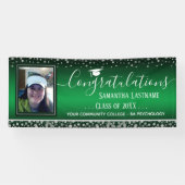 Klasse van 2022 Afstuderen Silver Confetti One Pho Spandoek (Horizontaal)