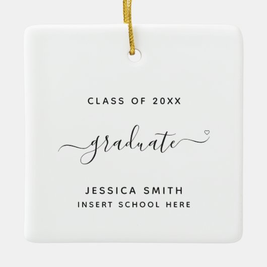Klasse van 2022 Afstuderen Simple Custom Calligrap Keramisch Ornament (Voorkant)