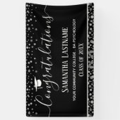 Klasse van 2022 Afstuderen zilveren Confetti banne Spandoek (Verticaal)