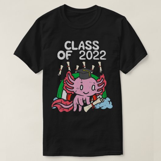 Klasse van 2022 Aolotl Cute Afstuderen Afstuderen T-shirt (Design voorkant)