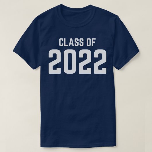 Klasse van 2022 Eenvoudige Typografie Wit Afstuder T-shirt (Design voorkant)
