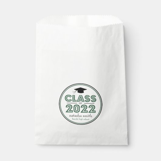 Klasse van 2022 Favor Bags (smaragdgroen in licht) Bedankzakje (Voorkant)