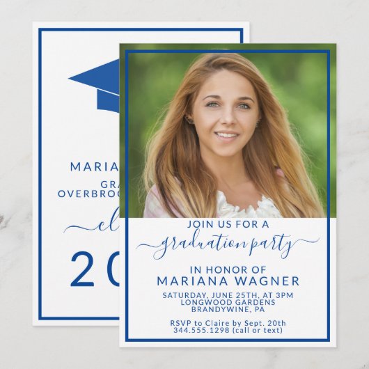 Klasse van 2022 Foto van High School Graduation Pa Kaart (Voorkant / Achterkant)