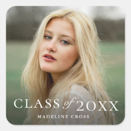 Klasse van 2022 Fotoplein Afstuderen Vierkante Sticker