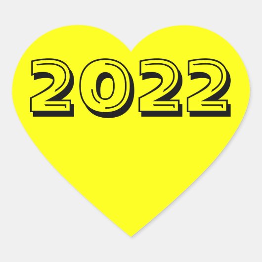 Klasse van 2022 Gele Sticker van het hart van Janz (Voorkant)