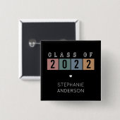 Klasse van 2022 Geslaggeschenken aan het schoolcol Vierkante Button 5,1 Cm (Voorkant /achterkant)