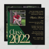 Klasse van 2022 Gold Afstudeerder Green met foto Kaart (Voorkant / Achterkant)