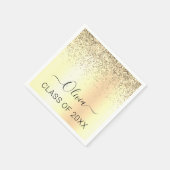 Klasse van 2022 Gold Black Glitter Afstuderen Servet (Hoek)