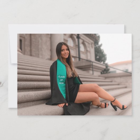 Klasse van 2022 Gold Custom Photo Modern Afstudere Kaart (Achterkant)
