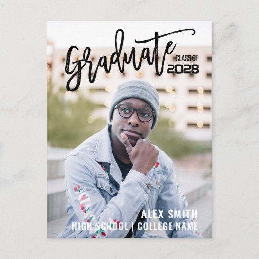 Klasse van 2022 het Moderne Afstuderen van de Foto Uitnodiging Briefkaart (Voorkant)