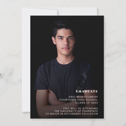 Klasse van 2022 Jongen Graduation Party Foto Kaart (Voorkant)