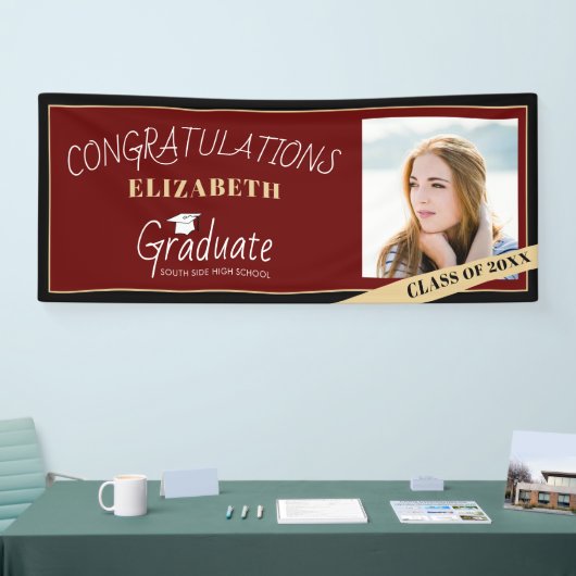 Klasse van 2022 Klassieke foto-Afstuderen Spandoek (Beurs)