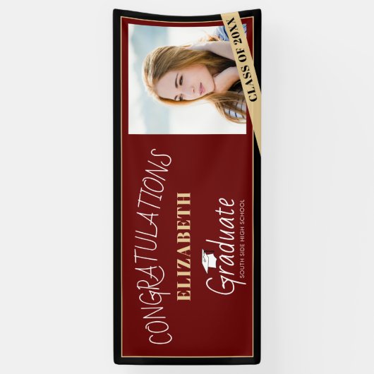 Klasse van 2022 Klassieke foto-Afstuderen Spandoek (Verticaal)