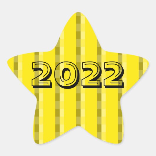 Klasse van 2022 Light Yellow Star-Sticker van Janz Ster Sticker (Voorkant)