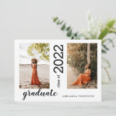 Klasse van 2022 | Modern Afstuderen twee foto's Kaart (Staand voorkant)
