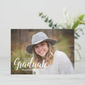 Klasse van 2022 Moderne Foto Afstuderen Invitation Kaart (Staand voorkant)