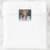 Klasse van 2022 One Photo Navy and Blue Vierkante Sticker (Tas)