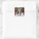 Klasse van 2022 One Photo Wine and Red Vierkante Sticker (Tas)
