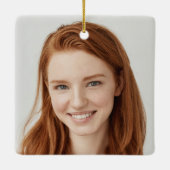 Klasse van 2022 Roos Gold Glitter Photo Afstuderen Keramisch Ornament (Achterkant)